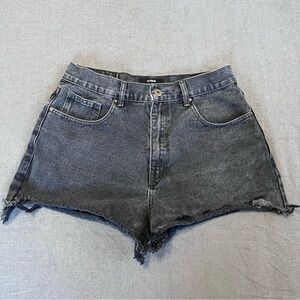 Cotton On High A Line Black Denim Shorts Size 8